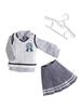 YMY Ob22 Ob24 Doll Shirt Tie Waistcoat Half Skirt Girls Uniform Set for BJD Dolls Clothes, + + + (Blue)