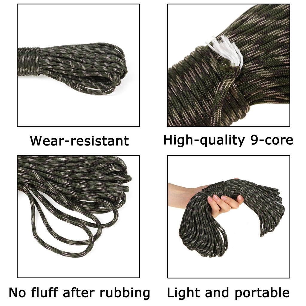 Buy 98ft 9 Strand Core Cores Outdoor Durable Camp Rope Lanyard ...