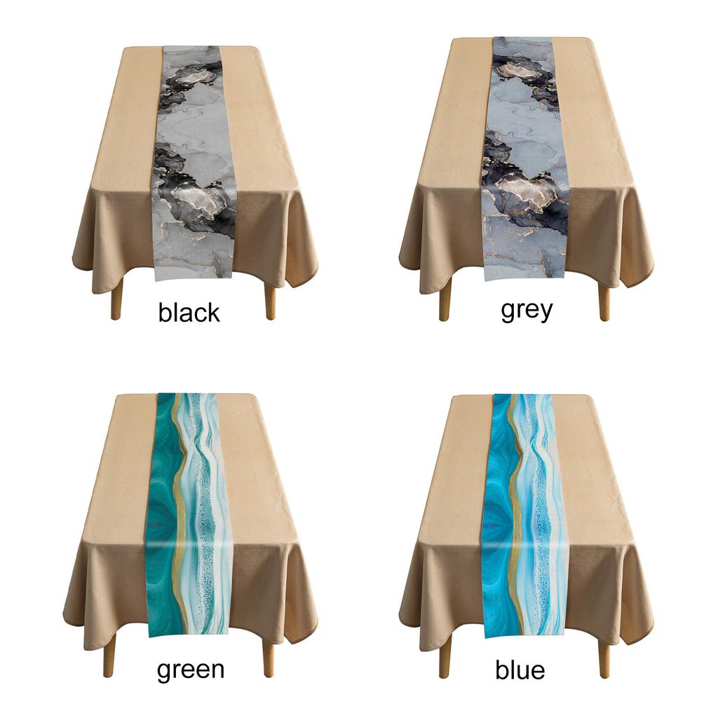 Marble Pattern Table Runner Polyester 33x178cm