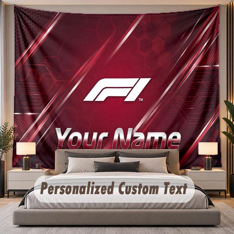 Custom Name Text Tapestry F1 Personalized Polyester Wall Tapestry For Bedroom And Room