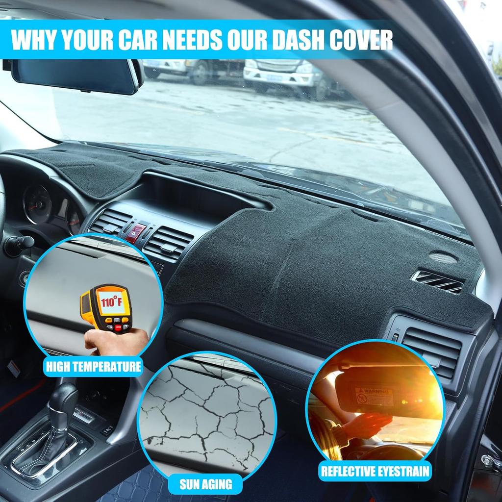 LLKUANG Dash Cover Mat Compatible with Subaru Forester XV Legacy 2013-2018,Polyester Car Dashboard Cover Sun Shade Pad,Anti-Slip Dash Board Pad
