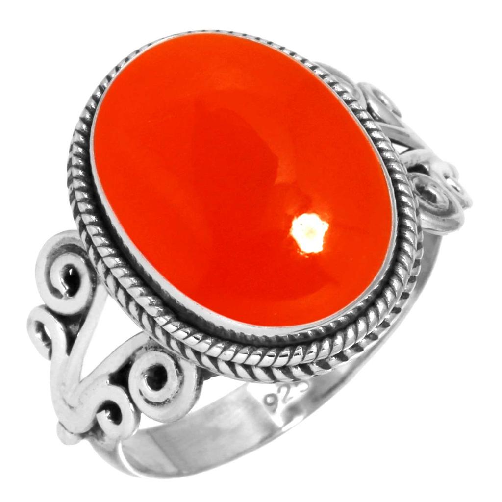 925 Sterling Silver Ring Women Gemstone Handmade Jewelry Engagement Gift Amber Amethyst Black Onyx Carnelian Garnet Quartz Green Onyx Gold Stone Boho