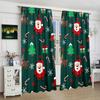 Jolly Santa Print Curtains 2-Piece Polyester Set for Bedroom Living Room Study Festive Holiday Window Treatment