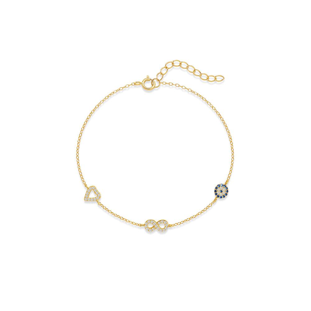 S925 Sterling Silver Daily Pedo Element Love/Infinite Loop Demon'S Eye Versatile Bracelet Bracelet