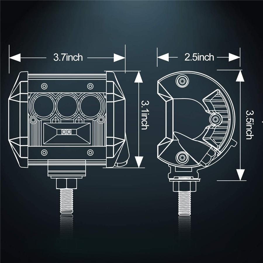 

4 80W 8000LM 4inch LED Driving Light Work Light for Off Road UTV Truck ATV SUV