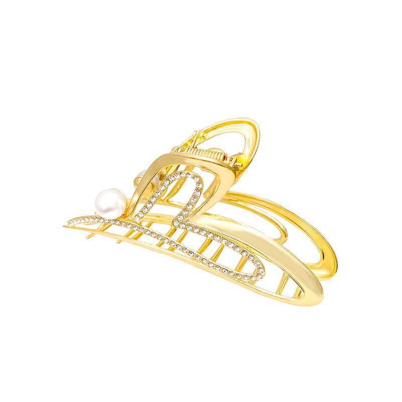 2024 Luxury Diamond Heart Shark Hair Clip - Elegant Headdress Accessory