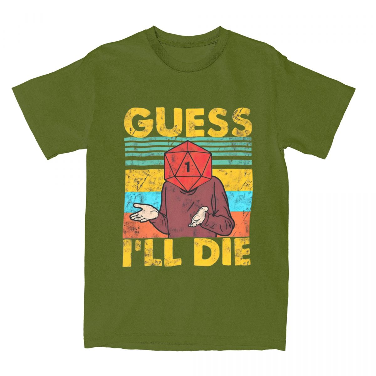 

DnD Guess I Will Die T Shirt for Men 100% Cotton Vintage T-Shirt O Neck Tees Short Sleeve Clothing New Arrival 4XL
