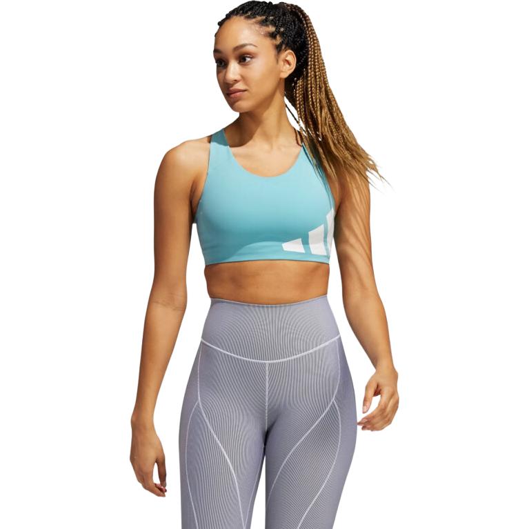 adidas Dámský sportovní top s vysokou oporou Podprsenka na cvičení Světle modrá GR8206
