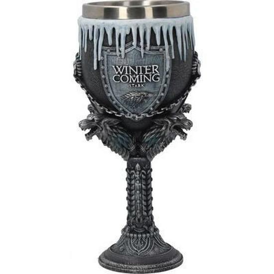Game of Thrones 3D Carved Stainless Steel Beer Mug and High-Stemmed Glass