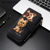 Women's long wallet, card holder with multiple card slots, printed zipper card box - a zipper wallet for storing cash and ID cards.