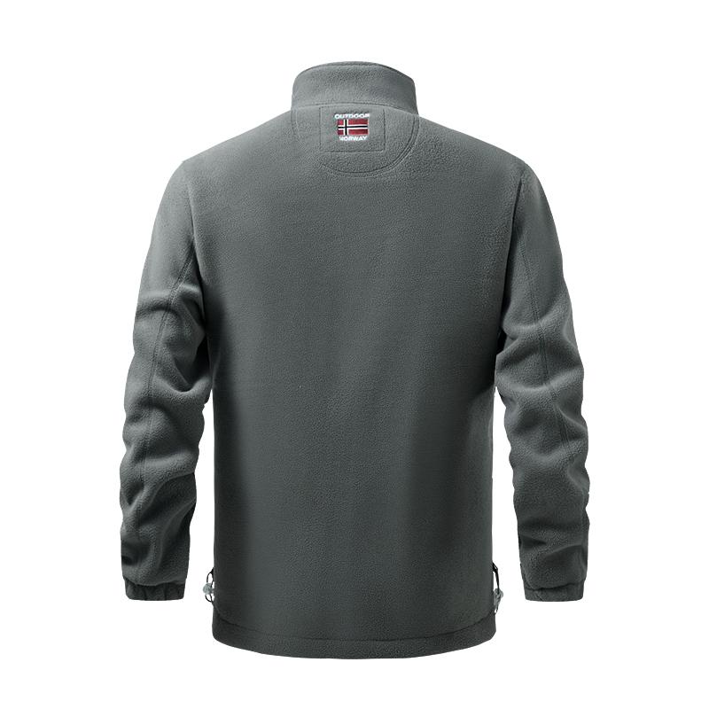 Men's Autumn and Winter Norway Fleece Jacket, Double-sided Fleece Jacket, Business Casual Outdoor Couple Plus Thick Fleece Warm Jacket