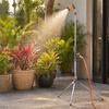Rostbeständige Metall-Dusch-Teleskop-Gartendusche, Camping mit Stativfuß, 9-strahlig, Einfache Bedienung, Wasserventil-Einstellungen, Höhenverstellbar, Tragbar