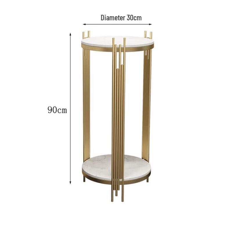 Minimalist Gold & White Marble Plant Stand