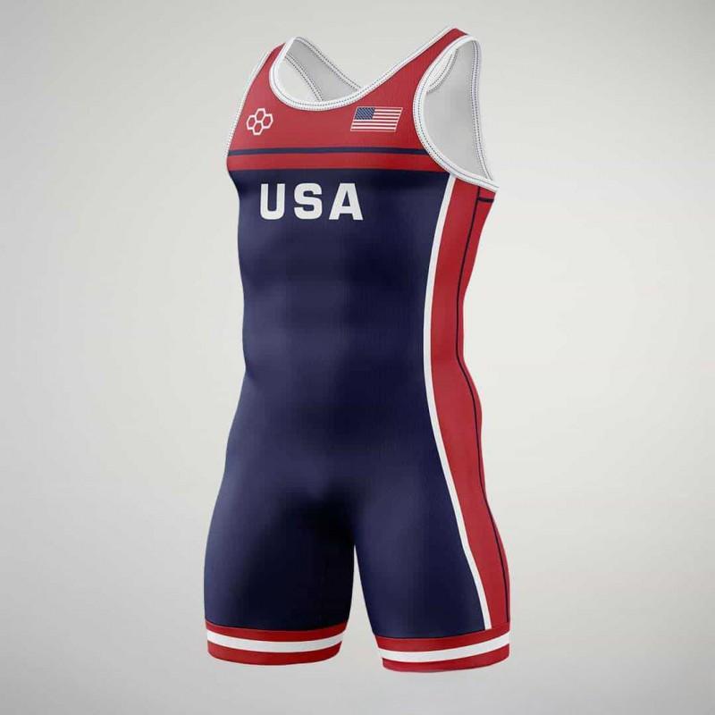 Mens Compression Wrestling Singlet Cycling Jersey Gym Workout Top With Striped Or Solid Design