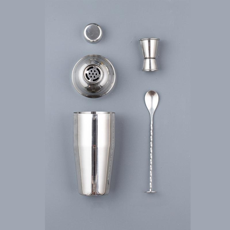 Bartenders Tool Set 750ml Steel Cocktail Shaker With Integrated Strainer Measuring Cup and Mixing Spoon Bar Accessories
