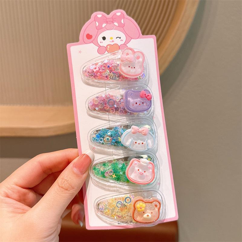 Kuromi Sanrio Girl's Flowing Sofa Bangs Hair Clips - Kid-Friendly and Sweet Design