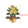 Dollhouse 1:12 Miniature Rose Tulip Hyacinths Sunflower Fruit Tree Potted Green Plant Flower Tree Plants Bonsai Model Home Decor