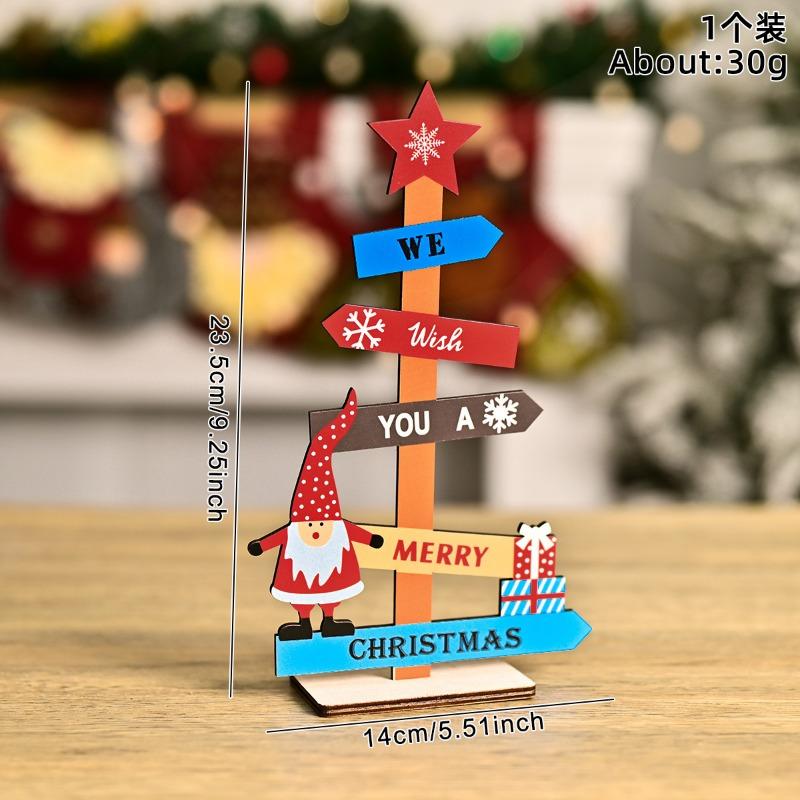 

New Christmas wooden handicrafts colorful letter ornaments desktop creative printing Christmas decorations 13*22cm