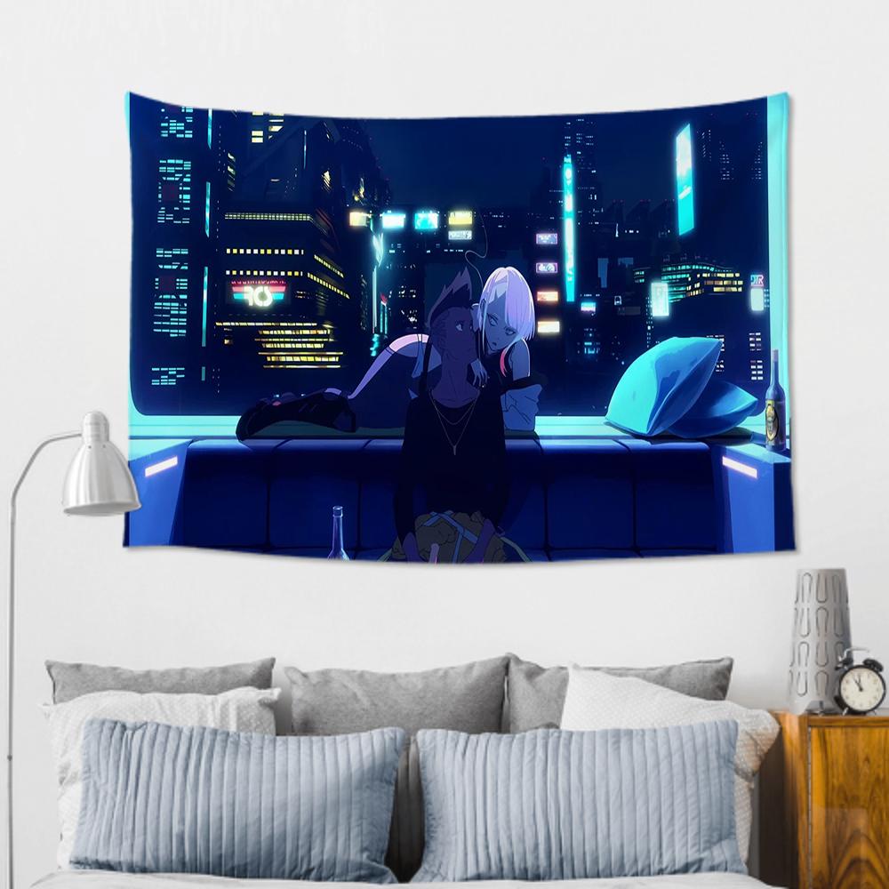 CCyberpunk EEdgerunners Tapestry Room Decor Wall Cloth Party Hanging Background Room Decor Baby Room