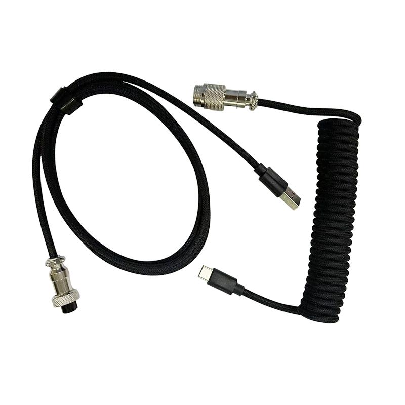 3M Typ C Mechanische Tastatur Spiralkabel USB Tastaturkabel Mechanische Tastatur Aviator Desktop-Computer Luftfahrtstecker