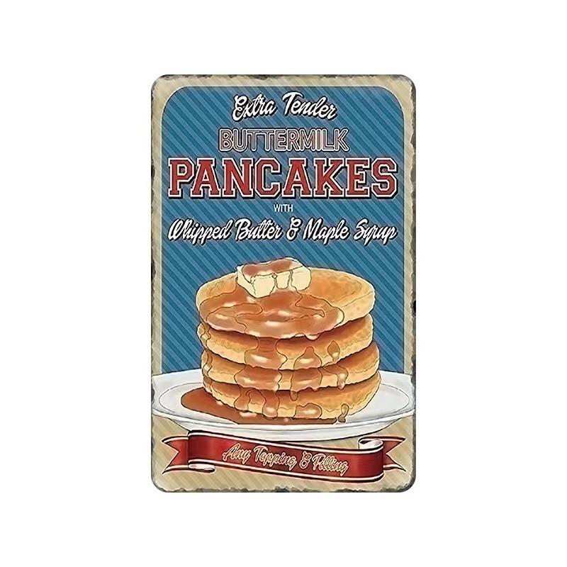 Metal Tin Poster Fast Food Vintage Tin Sign Plaque Metal Retro Plate Hot Dog Poster Wall Decor for Kitchen Cafe Diner Bar