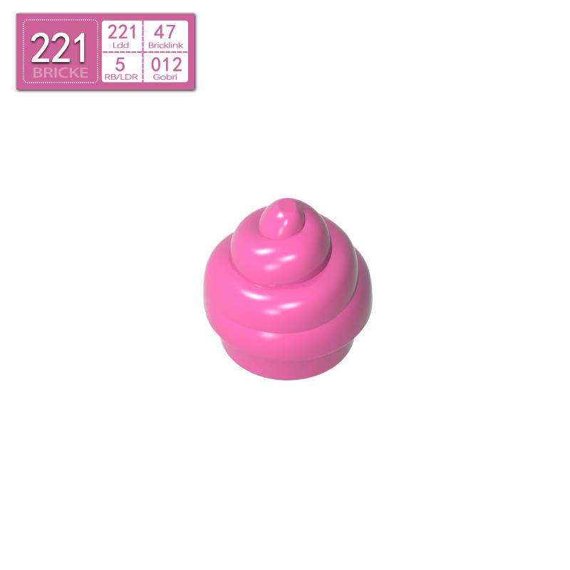 BRICKE 53119 1x1 Ice Cream Decoration Block Compatible with LEGO Piece розовый