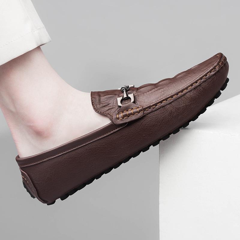 Herrenschuhe Weiß Slipper Herrenschuhe Erwachsener Fahrmokassin Weich Bequem Lässige Fahrschuhe Herren Sneaker Ballerinas