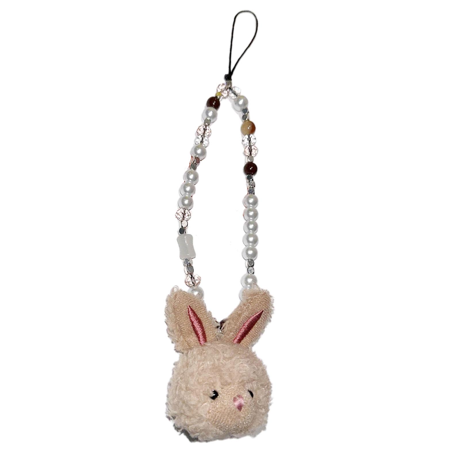 

Уникальный аксессуар-брелок с хрустальными бусинами, креативный брелок из бисера с кроликом, ремешок для камеры, подвесное украшение для любителей животных