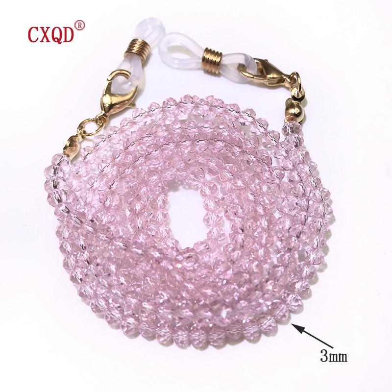 Handgefertigte Mode 3mm Galvanisierte Lesebrillen Kette Perlen Lanyard Damen Sonnenbrillen Schnüre Brillen Masken Halter Geschenk