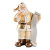 Santa Claus Figurine Small Resin Santa Sculpture with Gift Bag/Wish List for Mantle Bookshelf Tabletop New Year Party Decoration