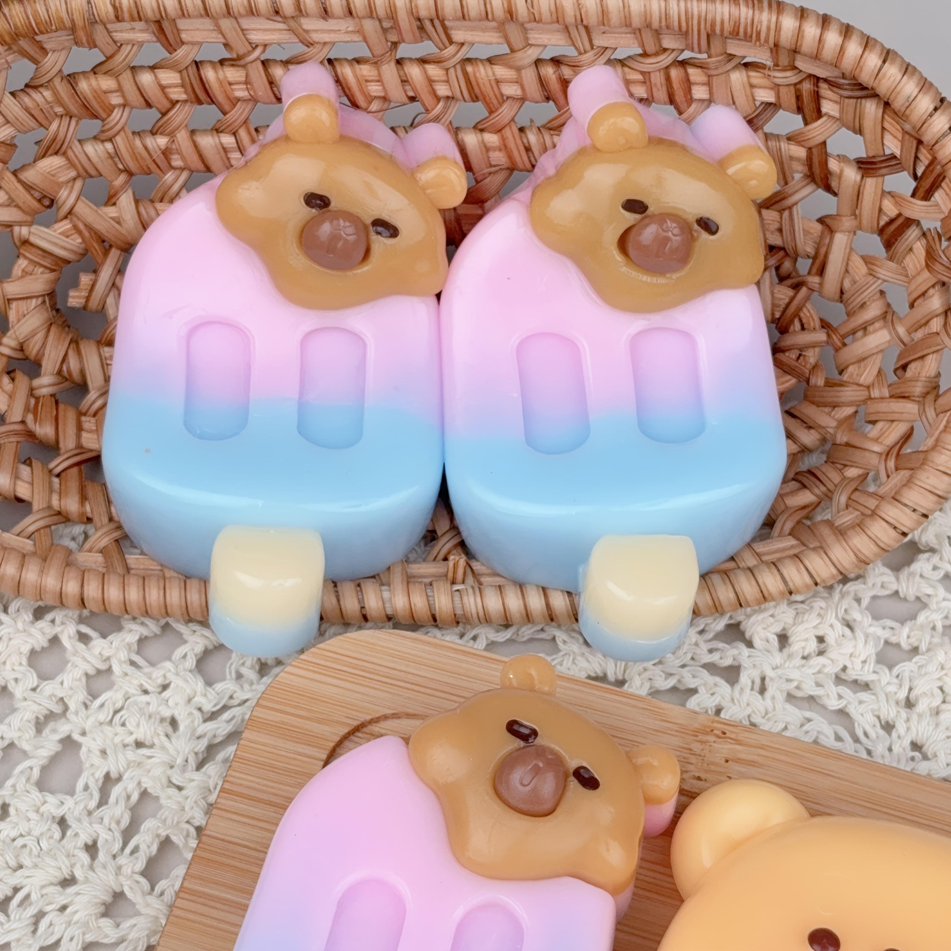 

Bear Ice Pop Kids Food Toy, Pretend Play Food for Boys Girls, Snack Theme Birthday Gift, Large Soft Slow Rebound Sensory Toy светло-серый