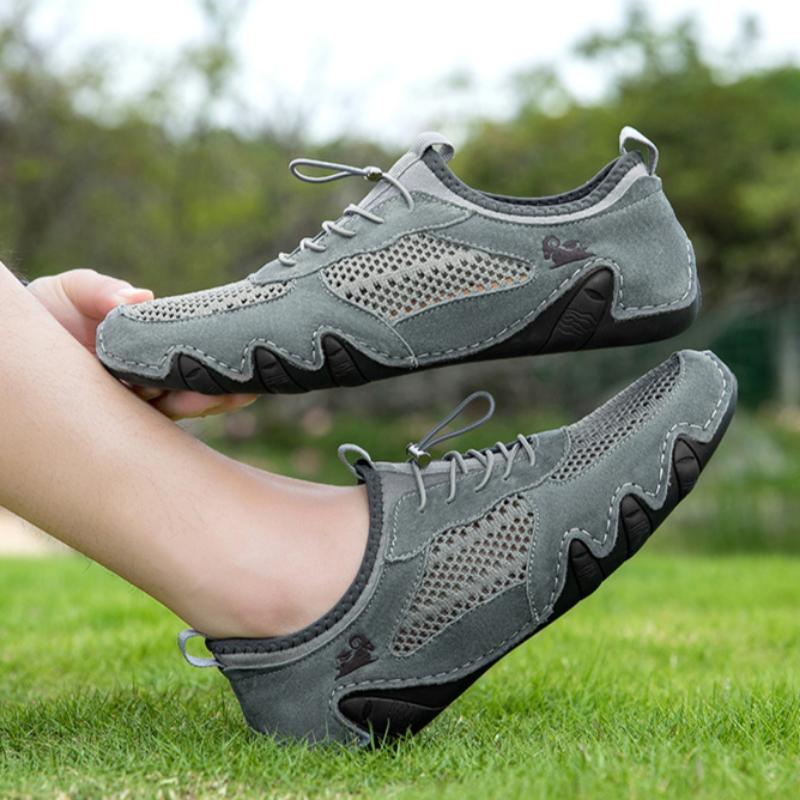 Summer Men's Casual Sports Shoes Genuine Leather Mesh Shoes Octopus Men's Shoes