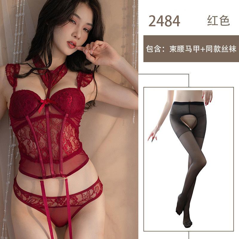 Sexy lingerie sexy hot steel tray gathering fun fishbone waist lace sex uniform pure desire