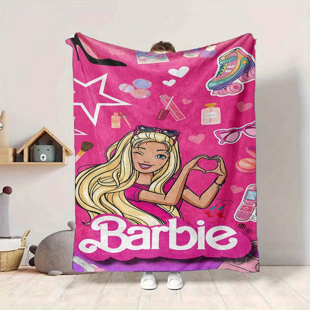 1 pezzo Coperta Plaid in Flanella Barbie Morbida, Calda e Accogliente per Divano, Letto, Ufficio e Viaggio Versatile per Tutte le Stagioni Regalo, Regalo di Natale