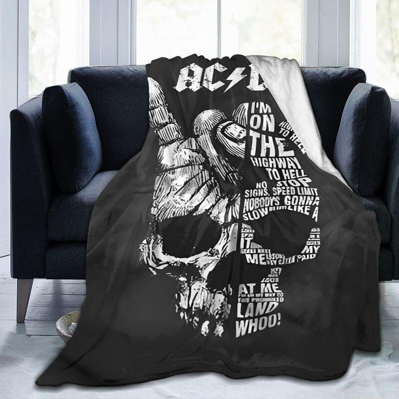 Nová 3D tištěná deka AC/DC Rock Band, měkká flanelová přikrývka, teplá sherpa deka pro všechna roční období, na postele, pohovku, do kanceláře