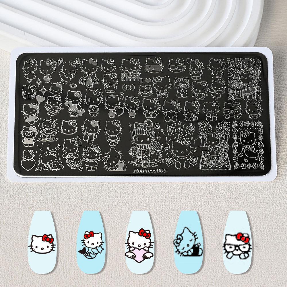 KT Cat & Mickey Mouse Anime Nail Art Stamping Plate for Beginners