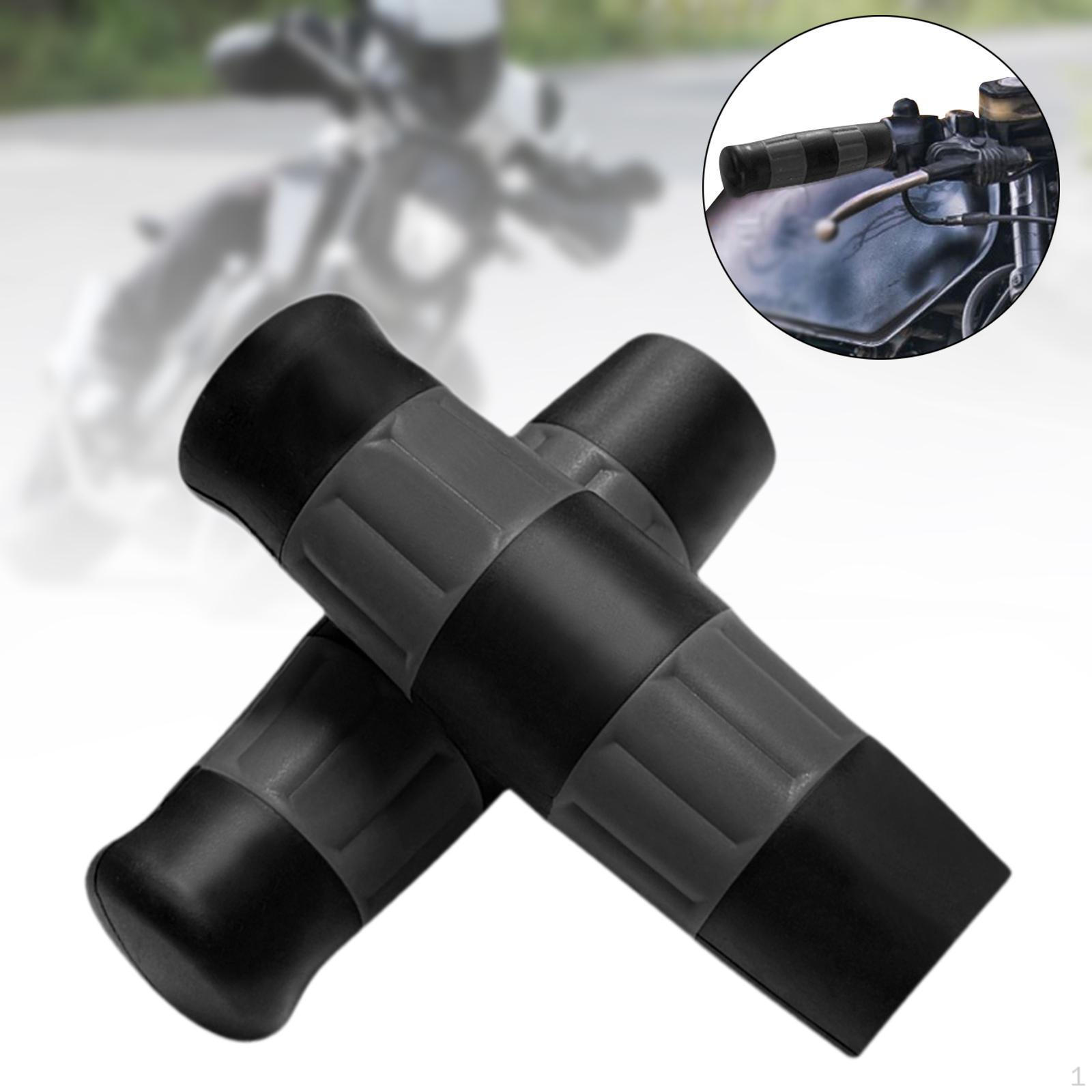 

Motorcycle Handle Grips Anti Slip for 1 inch Handlebars Accessories Flexible TPU Easy Black Gray