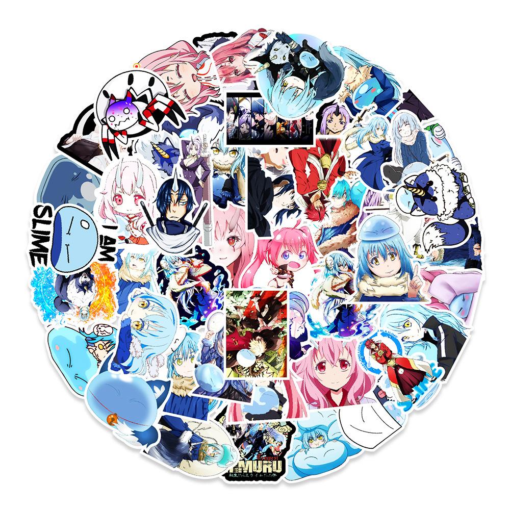 50 Pictures of Anime Rebirth, Become A Slime Graffiti Sticker, Car Trunk Refrigerator Decoration Sticker