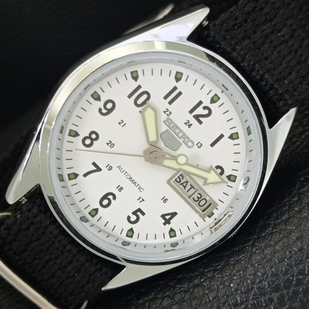 

AUTOMATIC VINTAGE REFURBISHED SEIKO 5 6309A JAPAN MENS WHITE WATCH a441699-1 Sk-a441699