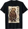Vintage Japanese Samurai Capybara Warrior Art Tshirt Unisex Unisex Cute Animal Soft Cotton Short Sleeve Daily Casual Street Tops
