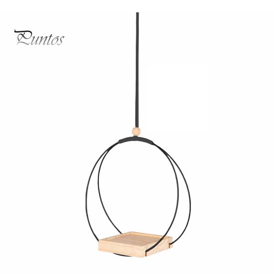 

Подвесная подставка для растений, универсальный держатель для цветочных горшков с деревянным основанием, компактный держатель для комнатных растений, подарок для мам, любителей растений, новоселье черный белый