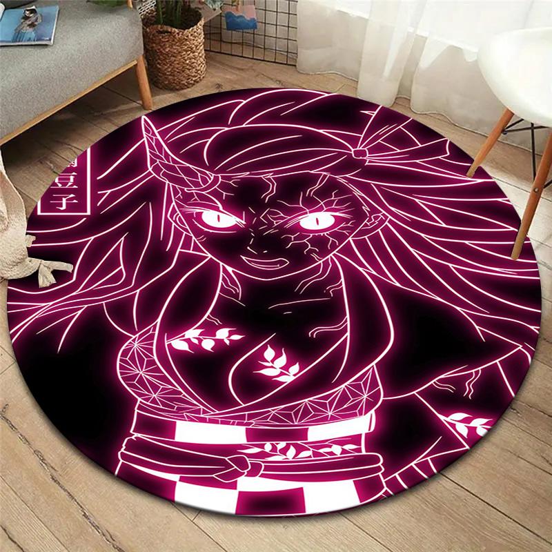 Tappeto Rotondo Demon Slayer Tappeto Tappeto Per Soggiorno Camera Da Letto Divano Sala Giochi Decorazione Tappetino Antiscivolo
