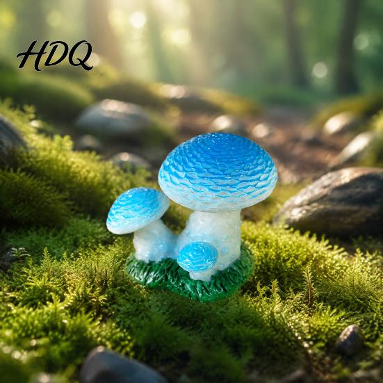 Fish Tank Waterscapes 2 Pcs Mini Mushroom Figurines Miniature Resin Figures DIY Craft Supplies for Micro Landscape Fairy Garden Aquarium,