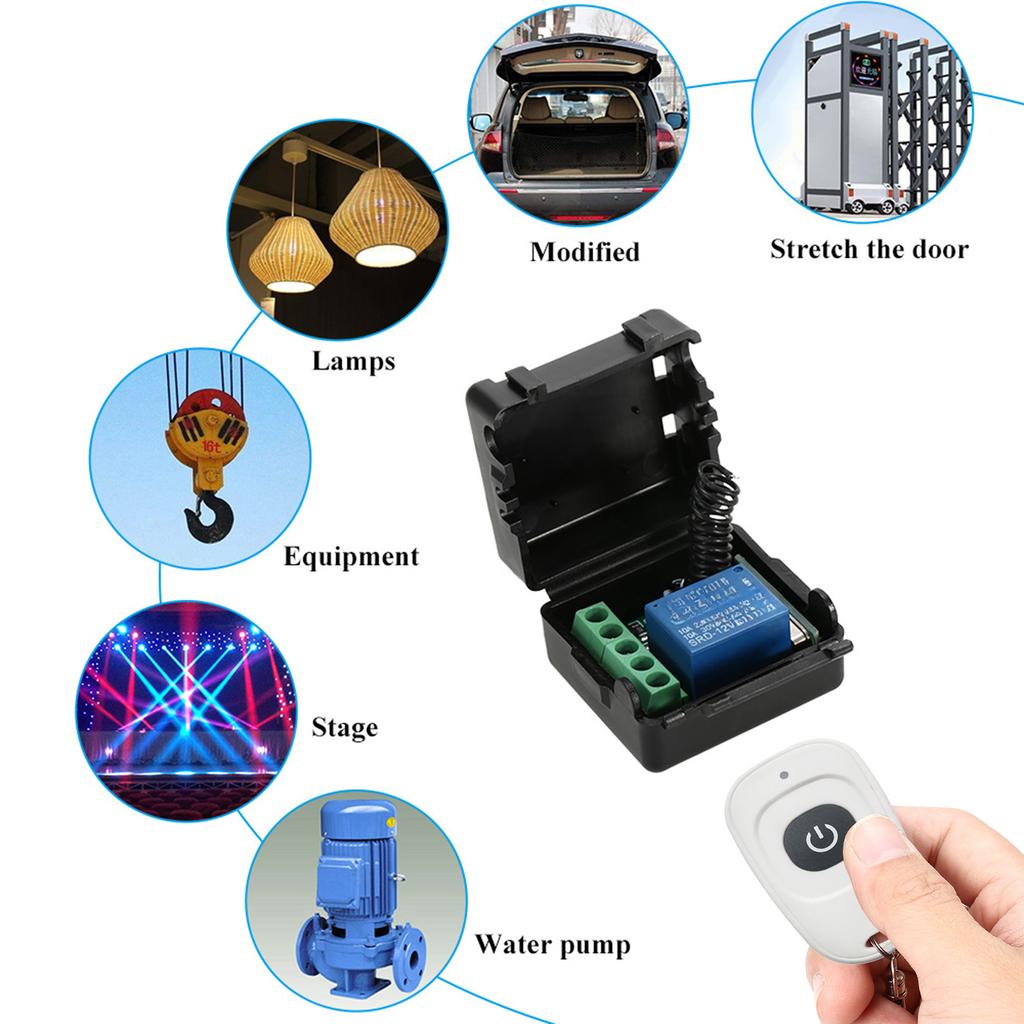 Smart Home 433Mhz DC 12V 1CH Wireless Remote Switch Relay Receiver Transmitter Universal Remote Control Switch Module and RF Transmitter Remote Contr