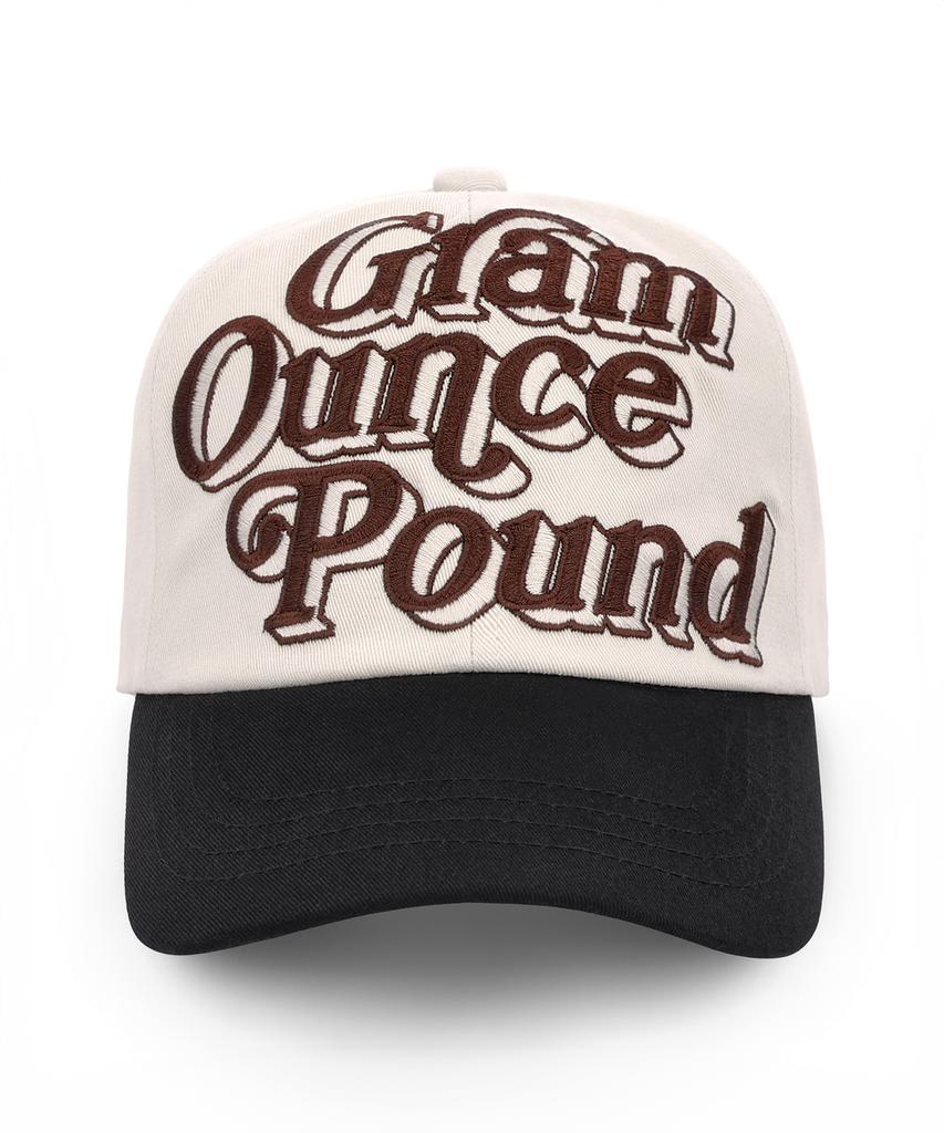 GRAM OUNCE POUND 70S Logo 6-Panel Cap Two Tone Beige