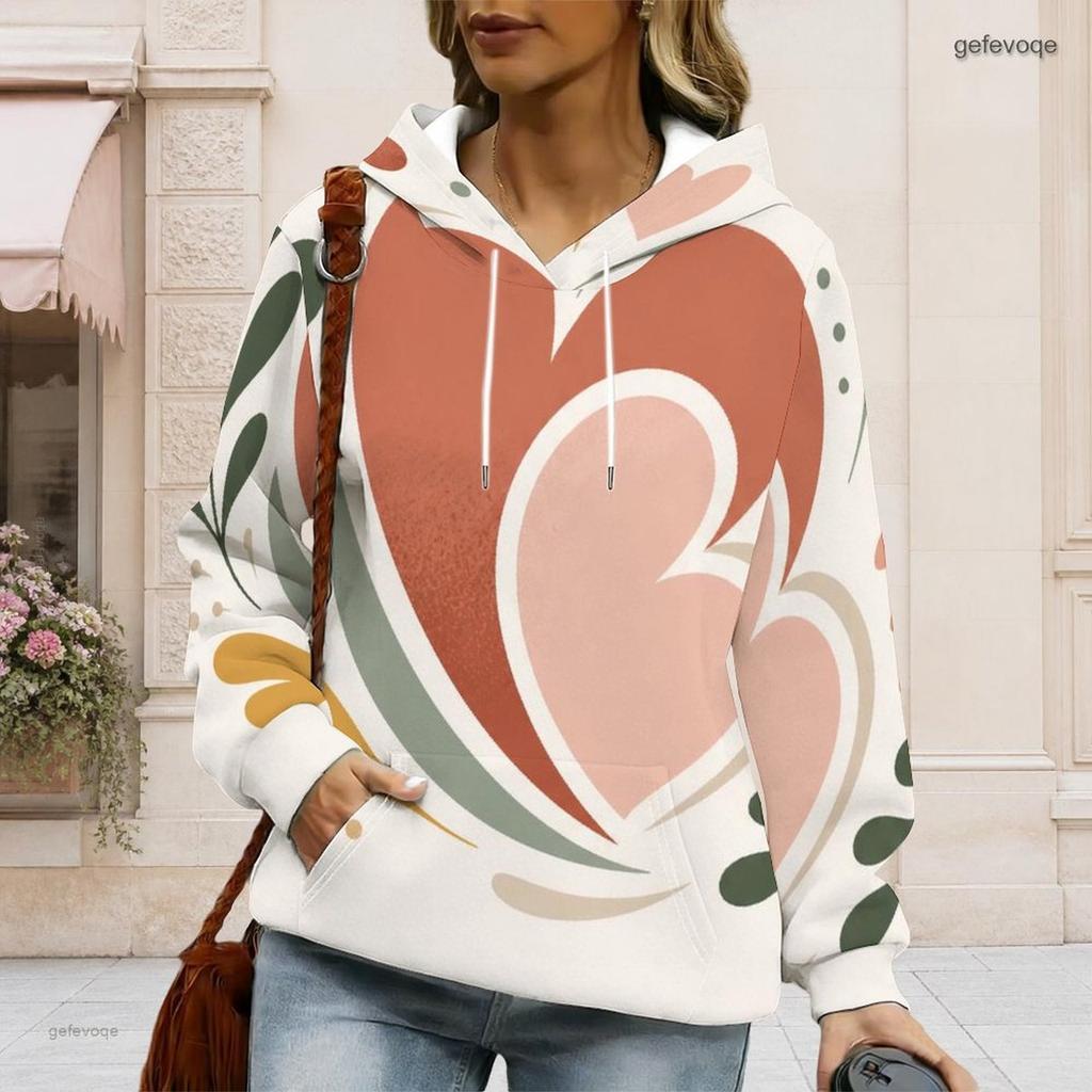 Womens Plus Size White Drawstring Hooded Sweatshirt Long Sleeve Loose Soft Casual Leisure Daily Top
