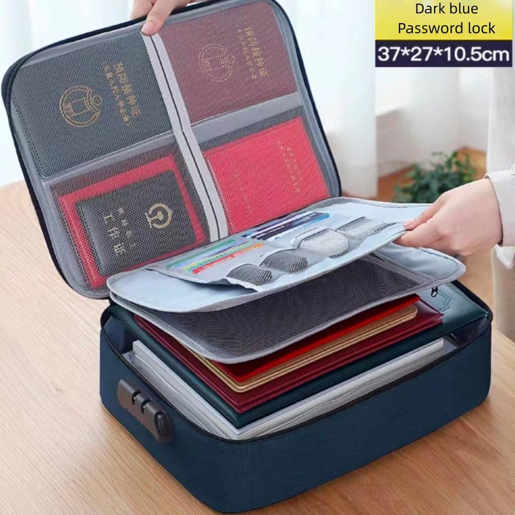 Home Document Storage Bag Large Capacity Household Certificate Passport Card BagFolder Archive Organizing Makeup Storage Bag