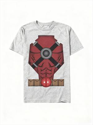 Genuine 2026 Deadpool Abs Belt Comic Print Plus Size Men's and Women's Short Sleeve Relaxed Crew Neck T-Shirts