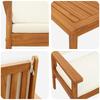 Garden Sofa Set with Cushions 2 Pcs Cream White Solid Acacia Wood