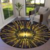Vortex Crossing Gate Round Area Rug,Carpet Rug for Living Room Bedroom Sofa Playroom Decor,Non-slip Floor Mat